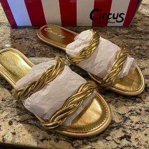 Circus gold Sandals - never worn - size 8